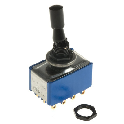 APEM Toggle Switch, Panel Mount, On-On, 4PDT, Solder Lug Terminal, 30V dc