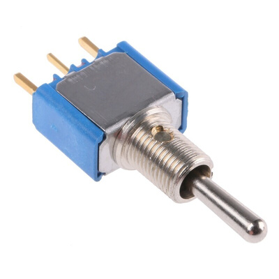 APEM Toggle Switch, PCB Mount, (On)-Off-(On), SPST, PC Terminal Terminal, 20V ac/dc