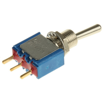 APEM Toggle Switch, PCB Mount, On-(On), SPST, PC Terminal Terminal, 20V ac/dc