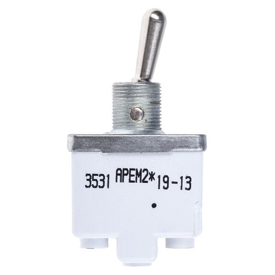 APEM Toggle Switch, Panel Mount, On-Off, SPST, Screw Terminal, 125 V ac, 28V dc