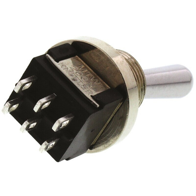 KNITTER-SWITCH Toggle Switch, Panel Mount, On-On, DPDT, Solder Terminal, 250V ac