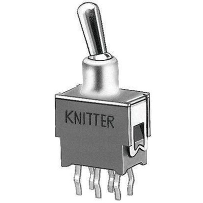 KNITTER-SWITCH Toggle Switch, PCB Mount, On-On, DPDT, Through Hole Terminal, 48V
