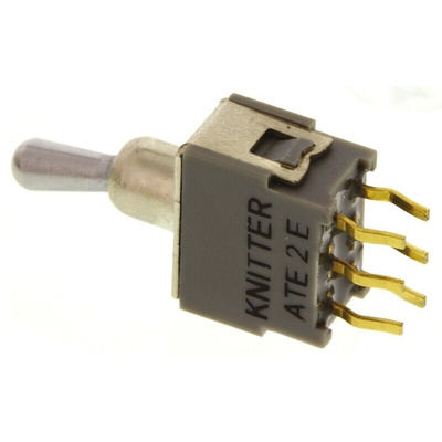 KNITTER-SWITCH Toggle Switch, PCB Mount, On-Off-On, DPDT, Through Hole Terminal, 48V
