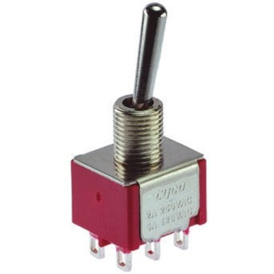 TE Connectivity Toggle Switch, Panel Mount, On-(On), SPDT, Solder Terminal