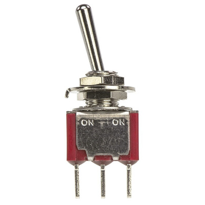 TE Connectivity Toggle Switch, PCB Mount, On-On, SPDT, Through Hole Terminal, 120 V ac, 28V dc
