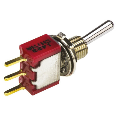 TE Connectivity Toggle Switch, PCB Mount, On-On, SPDT, Through Hole Terminal, 20V