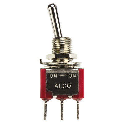 TE Connectivity Toggle Switch, PCB Mount, On-On, SPDT, Through Hole Terminal, 120 V ac, 28V dc