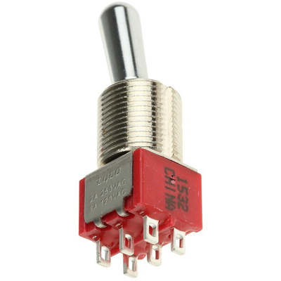 TE Connectivity Toggle Switch, Panel Mount, On-(On), DPDT, Solder Terminal