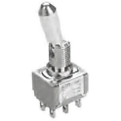TE Connectivity Toggle Switch, Panel Mount, On-Off-On, DPDT, Solder Terminal