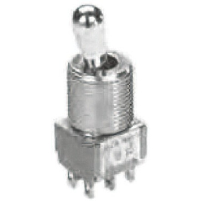 TE Connectivity Toggle Switch, Panel Mount, On-Off-(On), DPDT, Solder Terminal