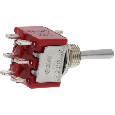 TE Connectivity Toggle Switch, PCB Mount, On-On-On, DPDT, Solder Terminal, 120V