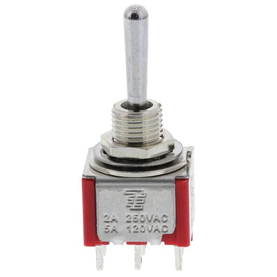 TE Connectivity Toggle Switch, PCB Mount, On-On-On, DPDT, Solder Terminal, 120V