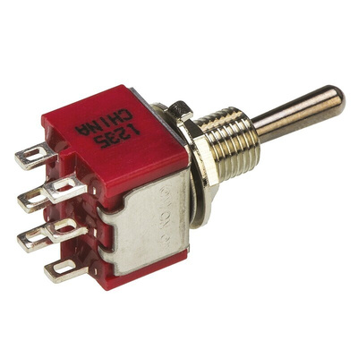 TE Connectivity Toggle Switch, Panel Mount, On-On-(On), DP3T, Solder Terminal, 120 ac/dc, 28V ac/dc