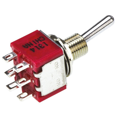 TE Connectivity Toggle Switch, PCB Mount, On-On, DPDT, Solder Terminal