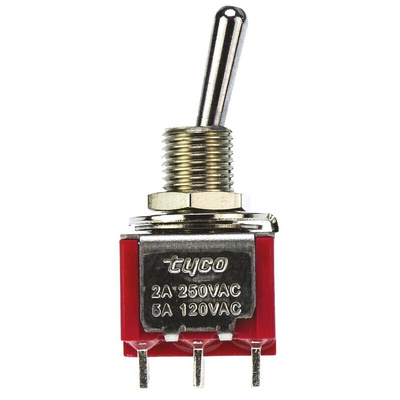 TE Connectivity Toggle Switch, PCB Mount, On-On, DPDT, Solder Terminal