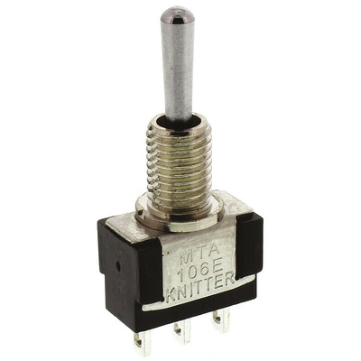 KNITTER-SWITCH Toggle Switch, Panel Mount, On-Off-On, SPDT, Solder Terminal, 250V ac