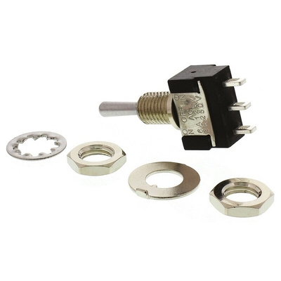 KNITTER-SWITCH Toggle Switch, Panel Mount, On-Off-On, SPDT, Solder Terminal, 250V ac