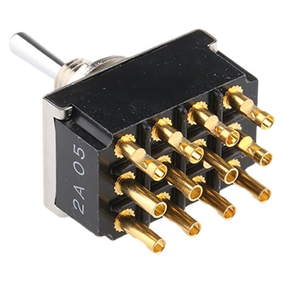 TE Connectivity Toggle Switch, Panel Mount, On-On-On, 4PDT, Solder Terminal, 125V