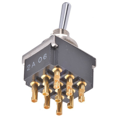 TE Connectivity Toggle Switch, Panel Mount, On-On, 3PDT, Solder Terminal, 125V