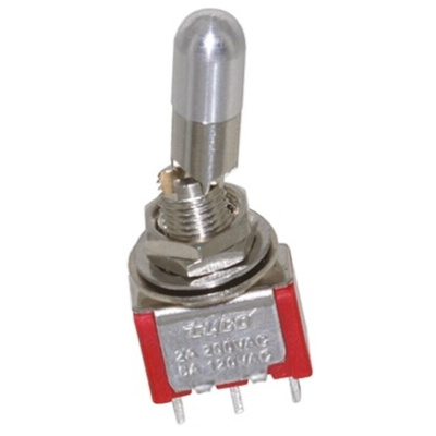 TE Connectivity Toggle Switch, Panel Mount, On-On, SPDT, Solder Terminal, 120 ac/dc, 28V ac/dc