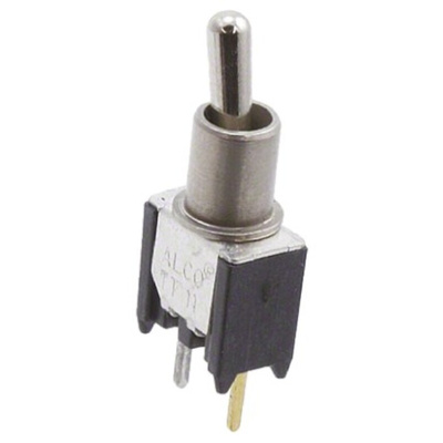 TE Connectivity Toggle Switch, PCB Mount, On-Off, SPST, Through Hole Terminal