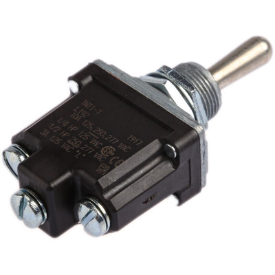 Honeywell Toggle Switch, Panel Mount, (On)-Off-(On), SPDT, Screw Terminal
