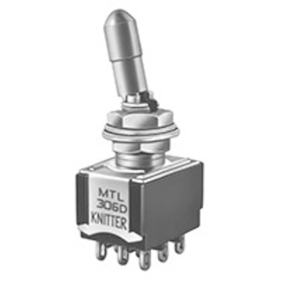 KNITTER-SWITCH Toggle Switch, Panel Mount, On-On, 3PDT, Solder Terminal