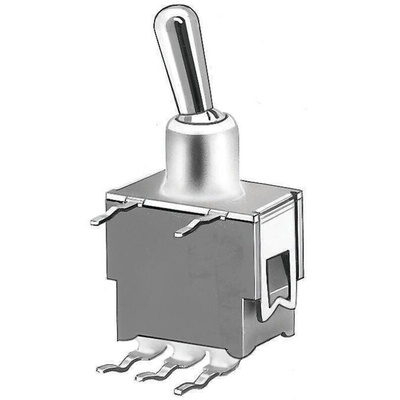 KNITTER-SWITCH Toggle Switch, PCB Mount, (On)-Off-(On), SPDT, Through Hole Terminal