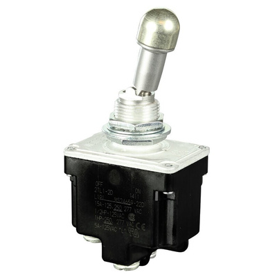 Honeywell Toggle Switch, Panel Mount, On-Off, DPST, Screw Terminal