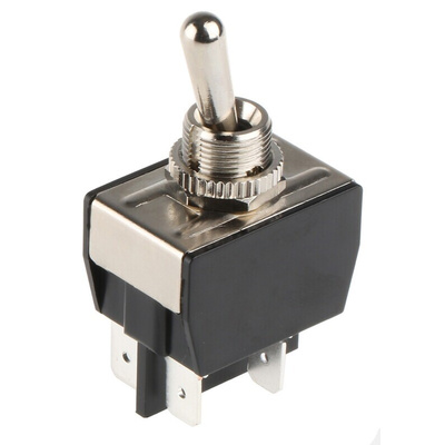 Arcolectric (Bulgin) Ltd Toggle Switch, Panel Mount, On-Off, DPST, Tab Terminal