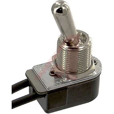 Carling Technologies Toggle Switch, Panel Mount, On-Off, SPST, Lead Wire Terminal, 250V ac