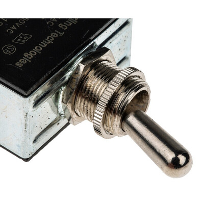 Carling Technologies Toggle Switch, Panel Mount, On-Off-On, DPDT, Tab Terminal, 250V ac