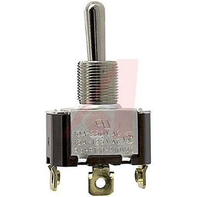 Carling Technologies Toggle Switch, Panel Mount, (On)-Off-(On), SPDT, Screw Terminal, 250V ac