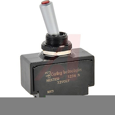 Carling Technologies Toggle Switch, Panel Mount, On-Off, SPST, Screw Terminal, 15 → 28 V dc, 250V ac
