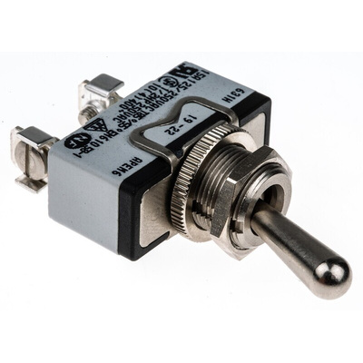 APEM Toggle Switch, Panel Mount, On-Off, SPDT, Screw Terminal, 400V ac