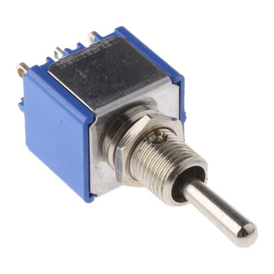 APEM Toggle Switch, Panel Mount, On-Off-(On), DPDT, Solder Terminal