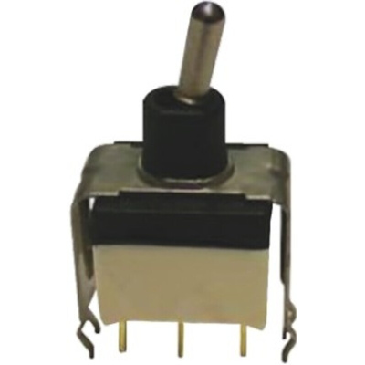 APEM Toggle Switch, PCB Mount, On-On, DPST, Through Hole Terminal