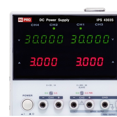 RS PRO Digital Bench Power Supply, 0 → 30V, 1A, 4-Output, 195W