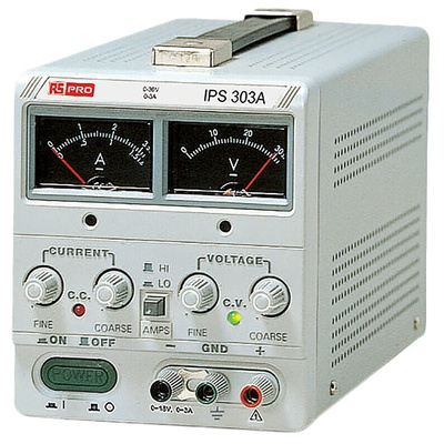 RS PRO Analogue Bench Power Supply, 0 → 30V dc, 0 → 3A, 1-Output, 90W - UKAS Calibrated