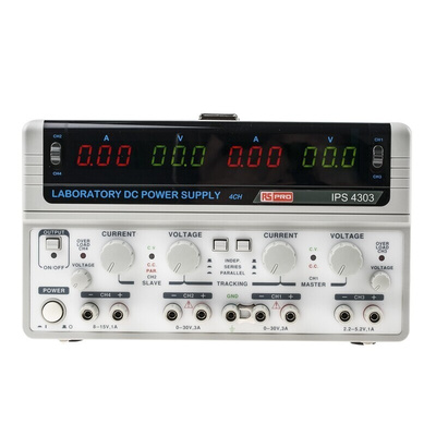RS PRO Digital Bench Power Supply, 2 x 0 → 30V, 2 x 0 → 3A, 4-Output, 200W - UKAS Calibrated