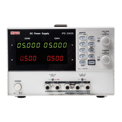 RS PRO Digital Bench Power Supply, 2 x 0 → 30V, 2 x 0 → 3A, 2-Output, 180W - UKAS Calibrated