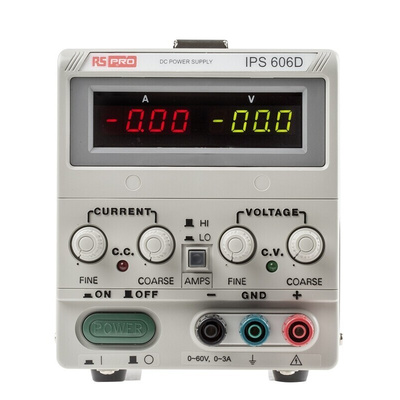 RS PRO Digital Bench Power Supply, 0 → 60V dc, 0 → 6A, 1-Output, 360W - RS Calibrated