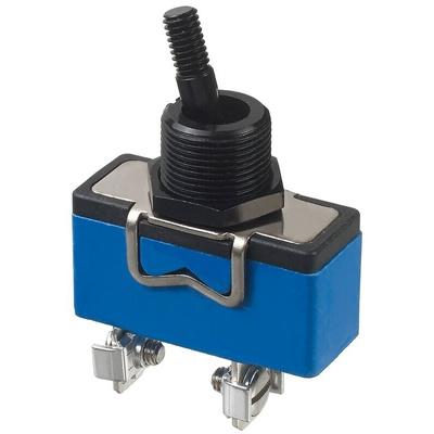 APEM Toggle Switch, Panel Mount, (On)-Off-(On), DPDT, Screw Terminal, 250V ac