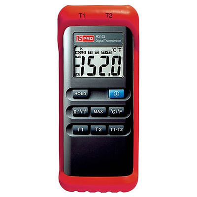 RS PRO Wired Digital Thermometer, K Probe, 2 Input(s), +1300 °C, +1999°F Max, ±0.3 % Accuracy - SYS Calibration