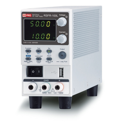 RS PRO Digital Bench Power Supply, 50V, 10A, 1-Output, 100W - RS Calibrated