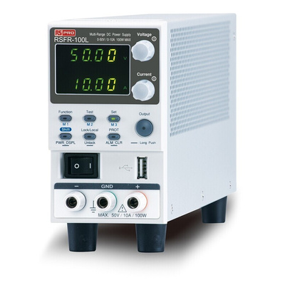 RS PRO Digital Bench Power Supply, 50V, 10A, 1-Output, 100W - RS Calibrated