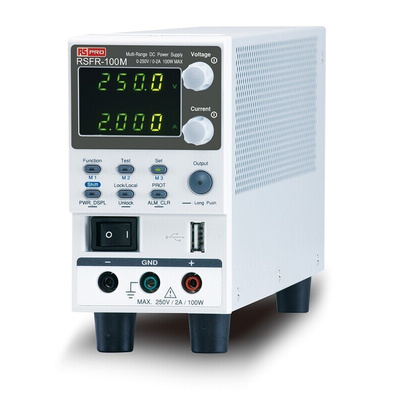 RS PRO Digital Bench Power Supply, 250V, 2A, 1-Output, 100W - RS Calibrated
