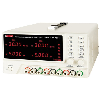 RS PRO Digital Bench Power Supply, 0 → 30V, 0 → 5A, 3-Output