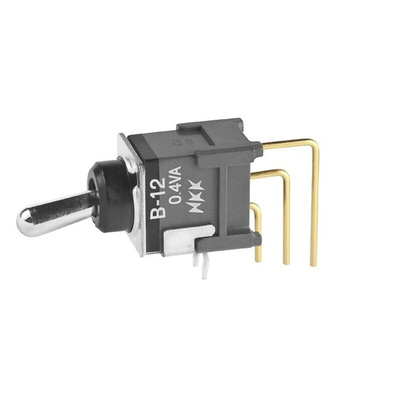NKK Switches Toggle Switch, PCB Mount, On-(On), SPDT, Through Hole Terminal, 28V ac/dc