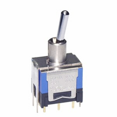 NKK Switches Toggle Switch, Through Hole Mount, On-On, DPDT, PC Terminal Terminal, 48V ac/dc
